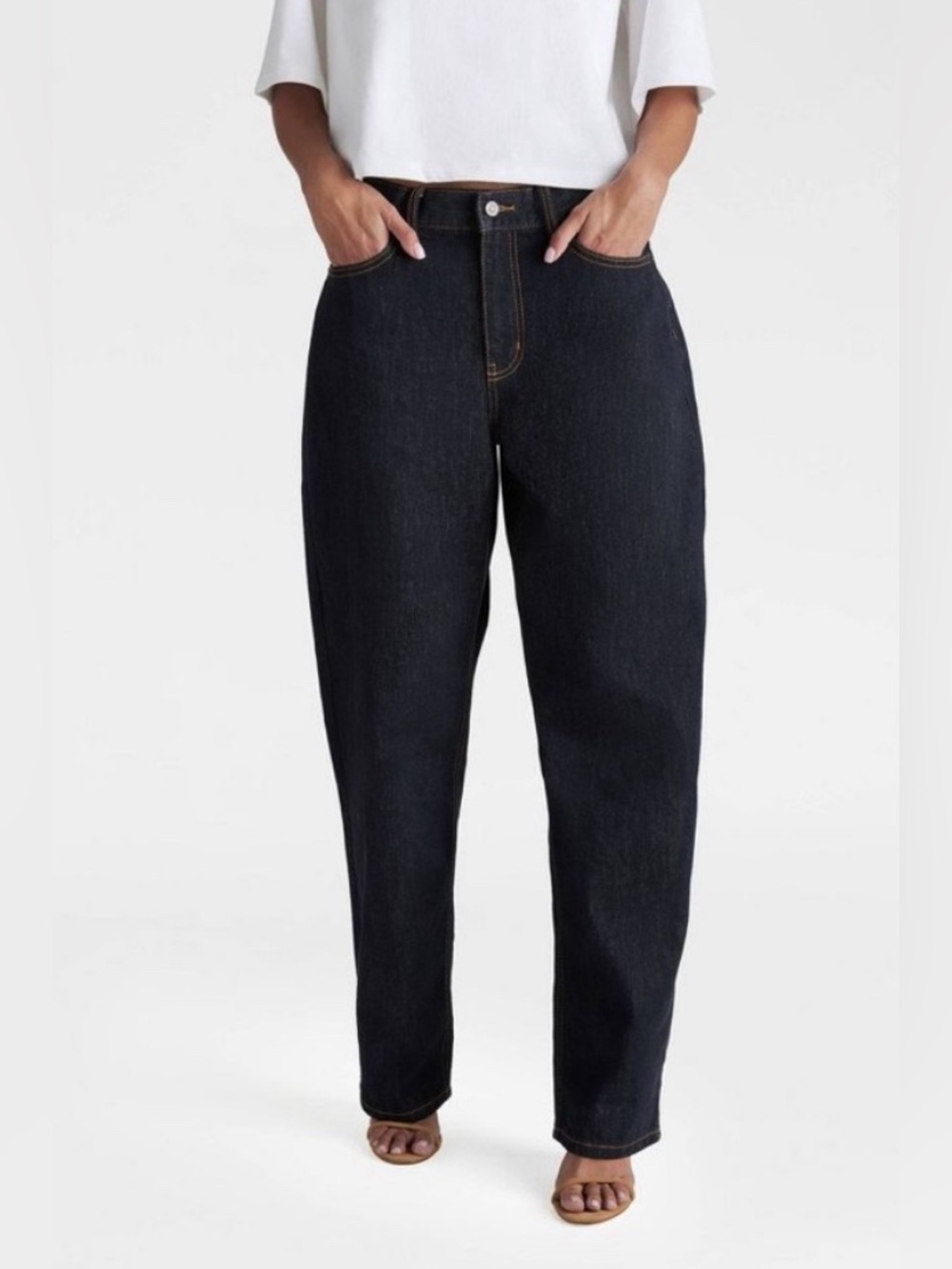 KBB by KAHLANA Women's Mid-Rise Wide Leg 'The Kahlana Jean' - Dark Indigo 14 NWT